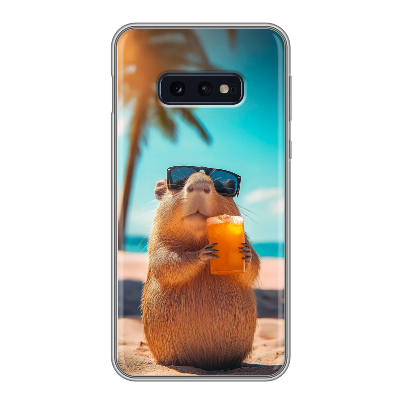 Силиконовый чехол на Samsung Galaxy S10e с принтом Капибара Силиконовый чехол на Samsung Galaxy S10e с принтом Капибара