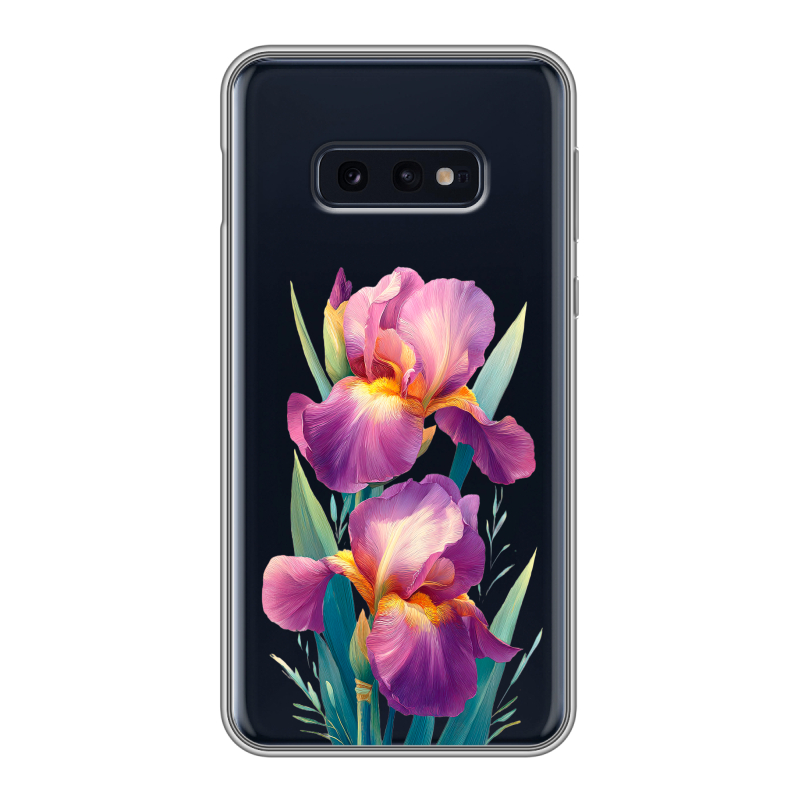 Силиконовый противоударный чехол на Samsung Galaxy S10e с принтом Цветы орхидеи Силиконовый противоударный чехол на Samsung Galaxy S10e с принтом Цветы орхидеи