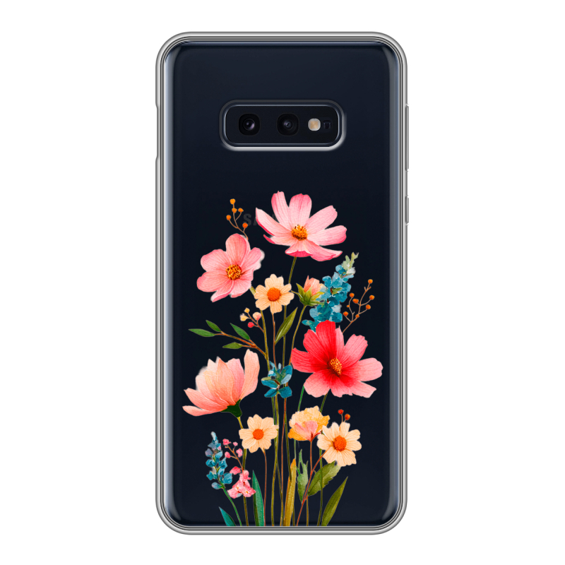 Силиконовый противоударный чехол на Samsung Galaxy S10e с принтом Цветы Силиконовый противоударный чехол на Samsung Galaxy S10e с принтом Цветы