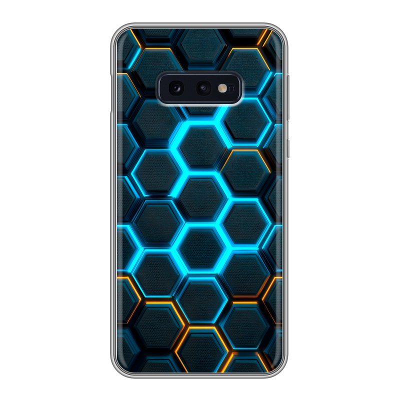 Силиконовый чехол на Samsung Galaxy S10e с принтом Неоновые соты Силиконовый чехол на Samsung Galaxy S10e с принтом Неоновые соты