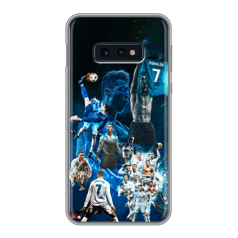 Силиконовый противоударный чехол на Samsung Galaxy S10e с принтом Реал Роналдо Силиконовый противоударный чехол на Samsung Galaxy S10e с принтом Реал Роналдо