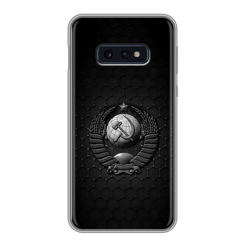 Силиконовый противоударный чехол на Samsung Galaxy S10e с принтом Герб Флаг СССР Силиконовый противоударный чехол на Samsung Galaxy S10e с принтом Герб Флаг СССР