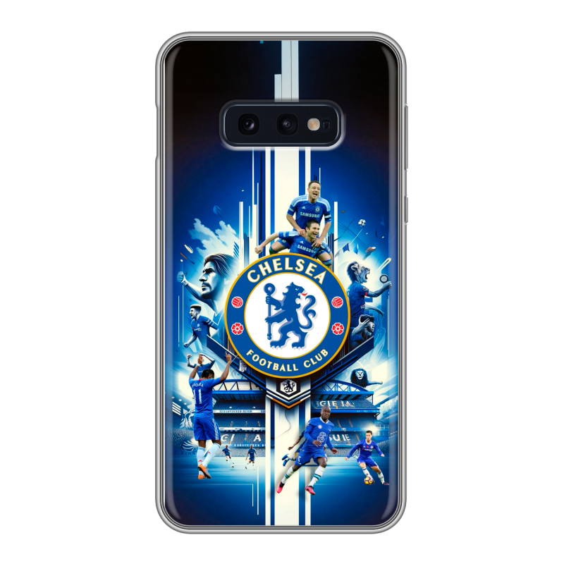 Силиконовый противоударный чехол на Samsung Galaxy S10e с принтом Chelsea Челси Силиконовый противоударный чехол на Samsung Galaxy S10e с принтом Chelsea Челси