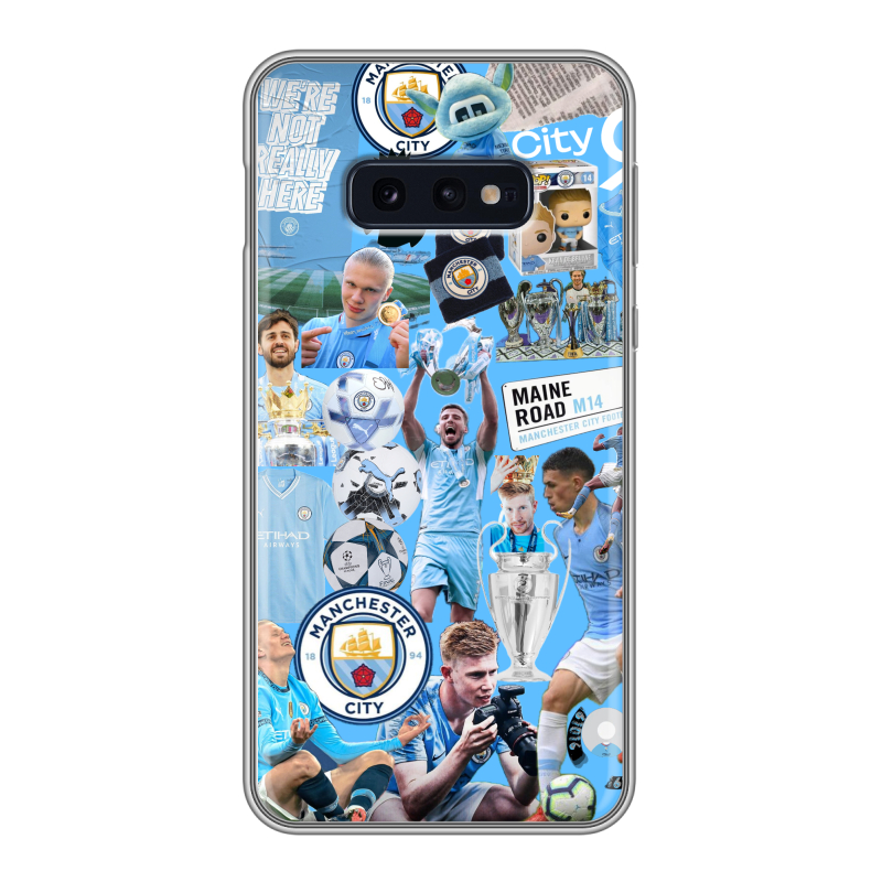 Силиконовый противоударный чехол на Samsung Galaxy S10e с принтом Man City Манчестер Сити Силиконовый противоударный чехол на Samsung Galaxy S10e с принтом Man City Манчестер Сити