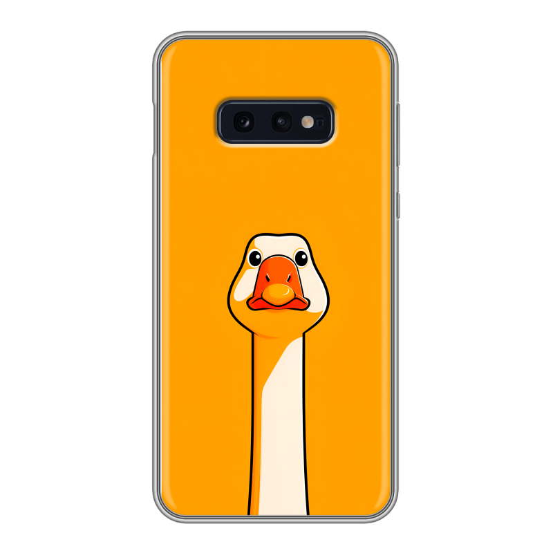 Силиконовый противоударный чехол на Samsung Galaxy S10e с принтом Смешная утка Силиконовый противоударный чехол на Samsung Galaxy S10e с принтом Смешная утка