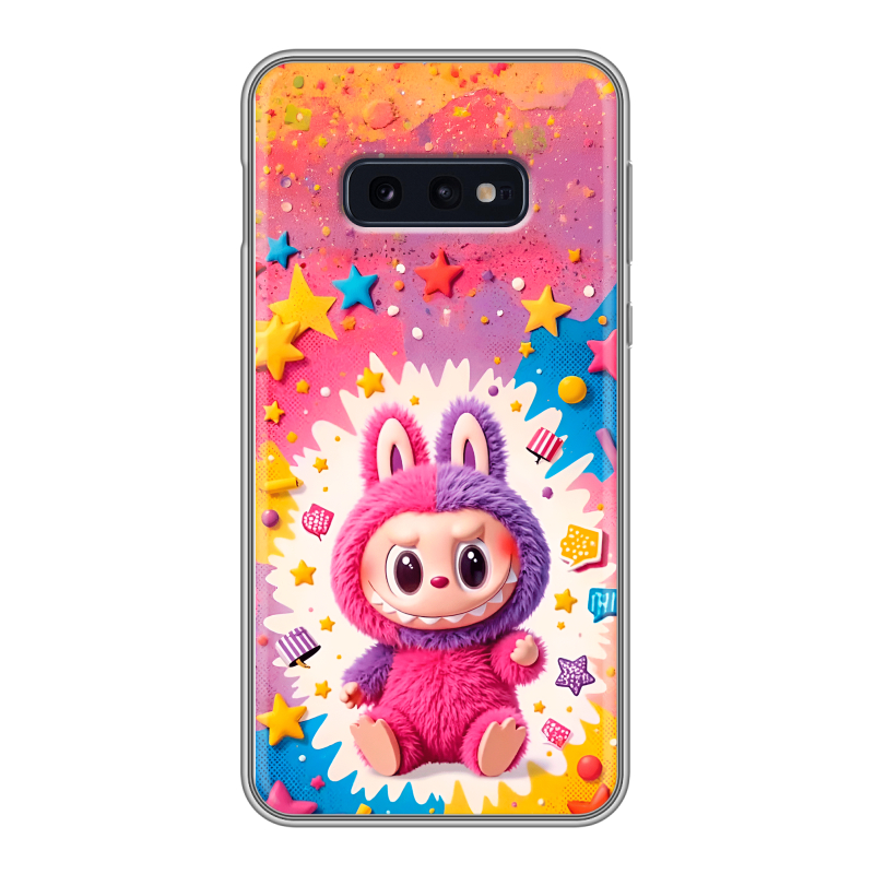 Силиконовый противоударный чехол на Samsung Galaxy S10e с принтом Labubu Лабубу Силиконовый противоударный чехол на Samsung Galaxy S10e с принтом Labubu Лабубу