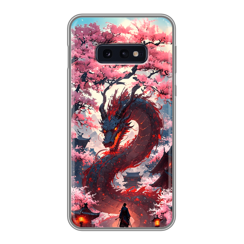 Силиконовый чехол на Samsung Galaxy S10e с принтом Дракон Японский Силиконовый чехол на Samsung Galaxy S10e с принтом Дракон Японский