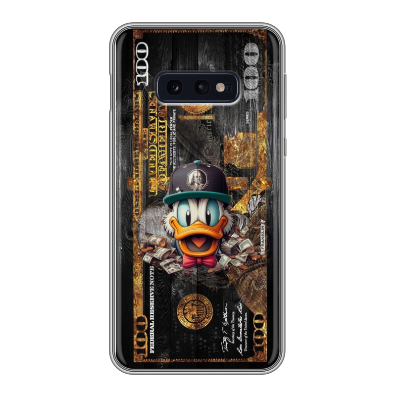 Силиконовый чехол на Samsung Galaxy S10e с принтом Дональд Дак Доллар Силиконовый чехол на Samsung Galaxy S10e с принтом Дональд Дак Доллар