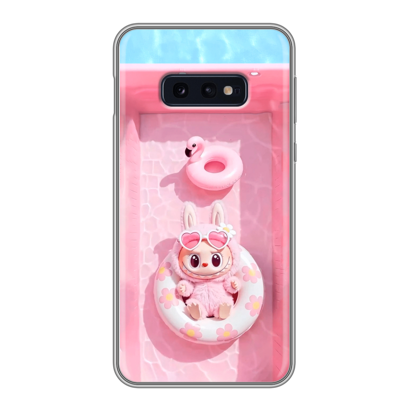Силиконовый противоударный чехол на Samsung Galaxy S10e с принтом Labubu Лабубу Силиконовый противоударный чехол на Samsung Galaxy S10e с принтом Labubu Лабубу