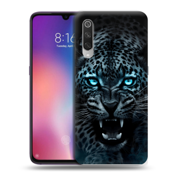 Силиконовый противоударный чехол на Xiaomi Mi9 с принтом Темный леопард Силиконовый противоударный чехол на Xiaomi Mi9 с принтом Темный леопард