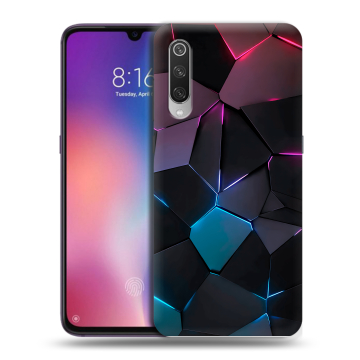 Силиконовый противоударный чехол на Xiaomi Mi9 с принтом Геометрия неона Силиконовый противоударный чехол на Xiaomi Mi9 с принтом Геометрия неона