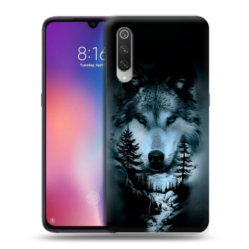 Силиконовый противоударный чехол на Xiaomi Mi9 с принтом Лесной волк Силиконовый противоударный чехол на Xiaomi Mi9 с принтом Лесной волк