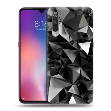 Силиконовый противоударный чехол на Xiaomi Mi9 с принтом Черные кристаллы Силиконовый противоударный чехол на Xiaomi Mi9 с принтом Черные кристаллы