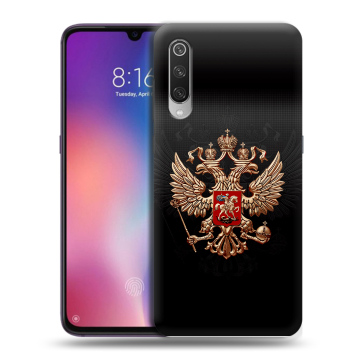 Силиконовый противоударный чехол на Xiaomi Mi9 с принтом Герб России Силиконовый противоударный чехол на Xiaomi Mi9 с принтом Герб России
