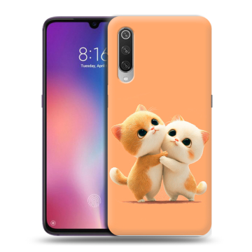 Силиконовый противоударный чехол на Xiaomi Mi9 с принтом Милые котики Силиконовый противоударный чехол на Xiaomi Mi9 с принтом Милые котики