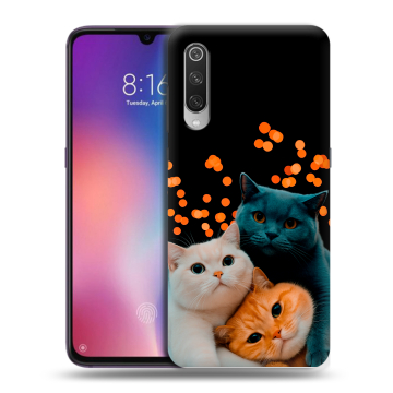 Силиконовый противоударный чехол на Xiaomi Mi9 с принтом Кошки Силиконовый противоударный чехол на Xiaomi Mi9 с принтом Кошки