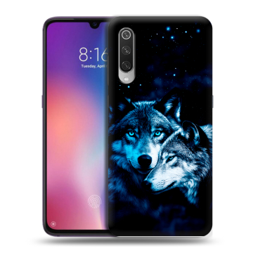 Силиконовый противоударный чехол на Xiaomi Mi9 с принтом Волки Силиконовый противоударный чехол на Xiaomi Mi9 с принтом Волки