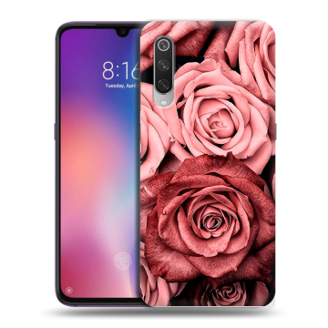 Силиконовый противоударный чехол на Xiaomi Mi9 с принтом Цветы розы Силиконовый противоударный чехол на Xiaomi Mi9 с принтом Цветы розы