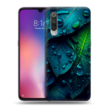 Силиконовый противоударный чехол на Xiaomi Mi9 с принтом Листья Силиконовый противоударный чехол на Xiaomi Mi9 с принтом Листья