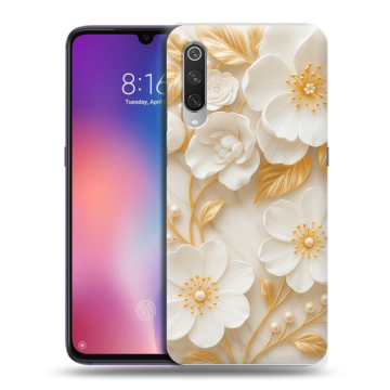 Силиконовый противоударный чехол на Xiaomi Mi9 с принтом Цветы Силиконовый противоударный чехол на Xiaomi Mi9 с принтом Цветы