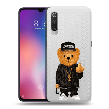 Силиконовый противоударный чехол на Xiaomi Mi9 с принтом Мишка Силиконовый противоударный чехол на Xiaomi Mi9 с принтом Мишка