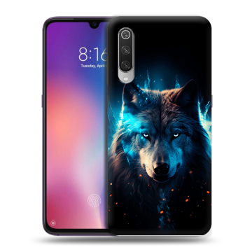 Силиконовый противоударный чехол на Xiaomi Mi9 с принтом Волк ночной Силиконовый противоударный чехол на Xiaomi Mi9 с принтом Волк ночной