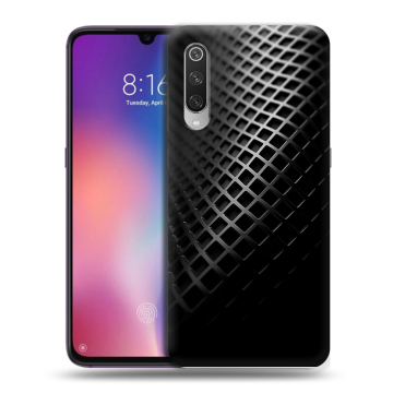 Силиконовый противоударный чехол на Xiaomi Mi9 с принтом Текстура металла