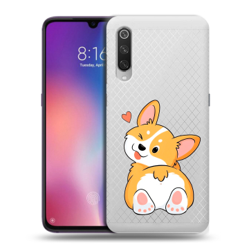 Силиконовый противоударный чехол на Xiaomi Mi9 с принтом Корги Силиконовый противоударный чехол на Xiaomi Mi9 с принтом Корги