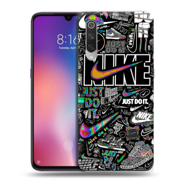 Силиконовый противоударный чехол на Xiaomi Mi9 с принтом Найк