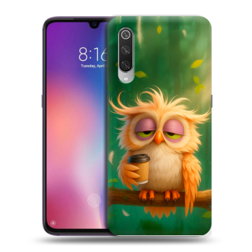 Силиконовый противоударный чехол на Xiaomi Mi9 с принтом сова