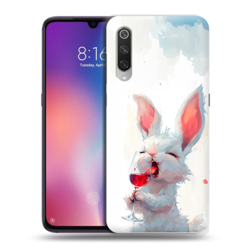 Силиконовый противоударный чехол на Xiaomi Mi9 с принтом кролик зайчик Силиконовый противоударный чехол на Xiaomi Mi9 с принтом кролик зайчик