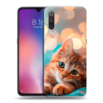 Силиконовый противоударный чехол на Xiaomi Mi9 с принтом котик
