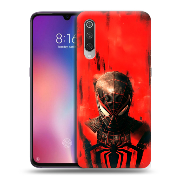 Силиконовый противоударный чехол на Xiaomi Mi9 с принтом человек паук spiderman Силиконовый противоударный чехол на Xiaomi Mi9 с принтом человек паук spiderman