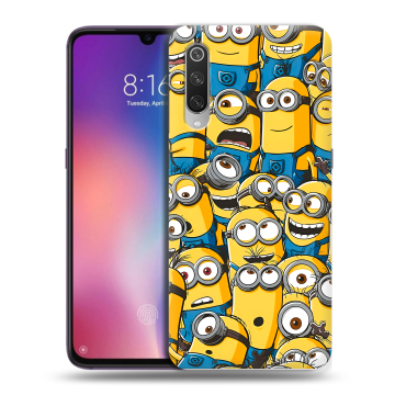 Силиконовый противоударный чехол на Xiaomi Mi9 с принтом Миньоны Силиконовый противоударный чехол на Xiaomi Mi9 с принтом Миньоны