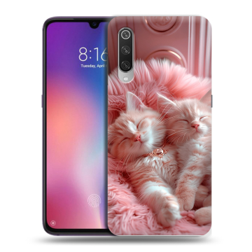 Силиконовый противоударный чехол на Xiaomi Mi9 с принтом котята котики