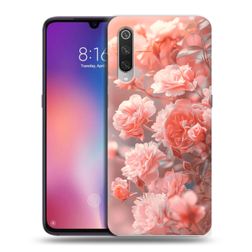 Силиконовый противоударный чехол на Xiaomi Mi9 с принтом Розы цветы Силиконовый противоударный чехол на Xiaomi Mi9 с принтом Розы цветы
