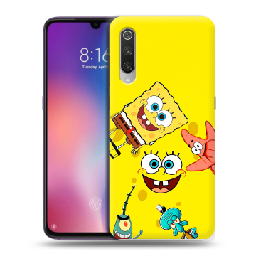 Силиконовый противоударный чехол на Xiaomi Mi9 с принтом Спанч боб Спанчбоб Силиконовый противоударный чехол на Xiaomi Mi9 с принтом Спанч боб Спанчбоб