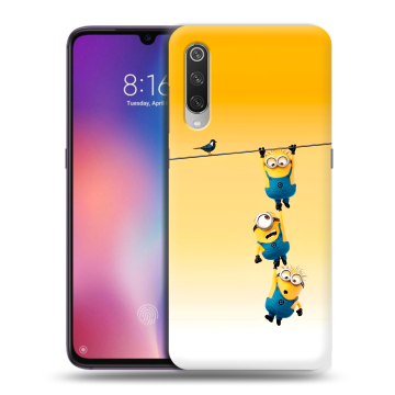 Силиконовый противоударный чехол на Xiaomi Mi9 с принтом Миньоны Силиконовый противоударный чехол на Xiaomi Mi9 с принтом Миньоны