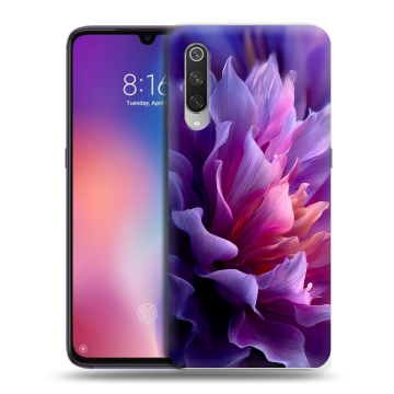 Силиконовый противоударный чехол на Xiaomi Mi9 с принтом женский цветы