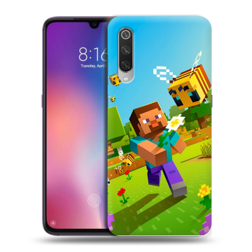 Силиконовый противоударный чехол на Xiaomi Mi9 с принтом Майнкрафт Minecraft Силиконовый противоударный чехол на Xiaomi Mi9 с принтом Майнкрафт Minecraft