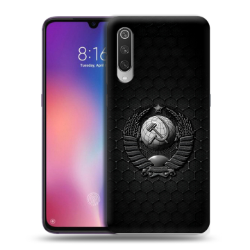 Силиконовый противоударный чехол на Xiaomi Mi9 с принтом Герб Флаг СССР Силиконовый противоударный чехол на Xiaomi Mi9 с принтом Герб Флаг СССР