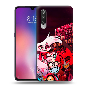 Силиконовый противоударный чехол на Xiaomi Mi9 с принтом Hazbin Hotel Отель Хазбин