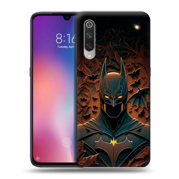 Силиконовый противоударный чехол на Xiaomi Mi9 с принтом Batman Бэтмен Силиконовый противоударный чехол на Xiaomi Mi9 с принтом Batman Бэтмен