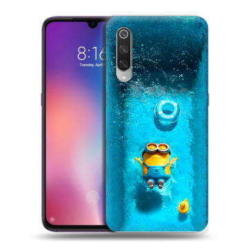 Силиконовый противоударный чехол на Xiaomi Mi9 с принтом Миньоны Силиконовый противоударный чехол на Xiaomi Mi9 с принтом Миньоны