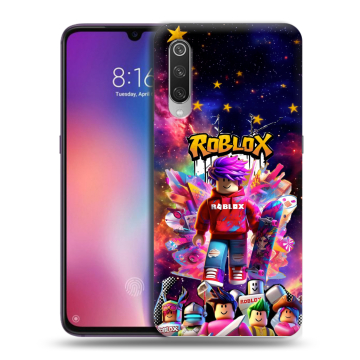 Силиконовый противоударный чехол на Xiaomi Mi9 с принтом Roblox Роблокс
