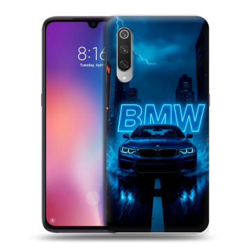 Силиконовый противоударный чехол на Xiaomi Mi9 с принтом BMW БМВ Силиконовый противоударный чехол на Xiaomi Mi9 с принтом BMW БМВ