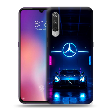 Силиконовый противоударный чехол на Xiaomi Mi9 с принтом Mercedes Мерседес Силиконовый противоударный чехол на Xiaomi Mi9 с принтом Mercedes Мерседес