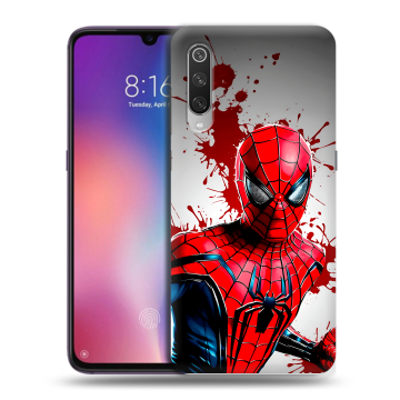 Силиконовый противоударный чехол на Xiaomi Mi9 с принтом Spiderman Человек паук