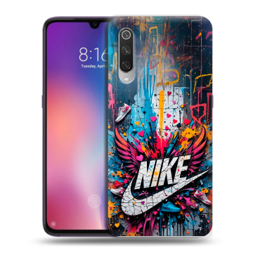 Силиконовый противоударный чехол на Xiaomi Mi9 с принтом Nike Найк Силиконовый противоударный чехол на Xiaomi Mi9 с принтом Nike Найк
