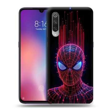 Силиконовый противоударный чехол на Xiaomi Mi9 с принтом Spiderman Человек паук Силиконовый противоударный чехол на Xiaomi Mi9 с принтом Spiderman Человек паук
